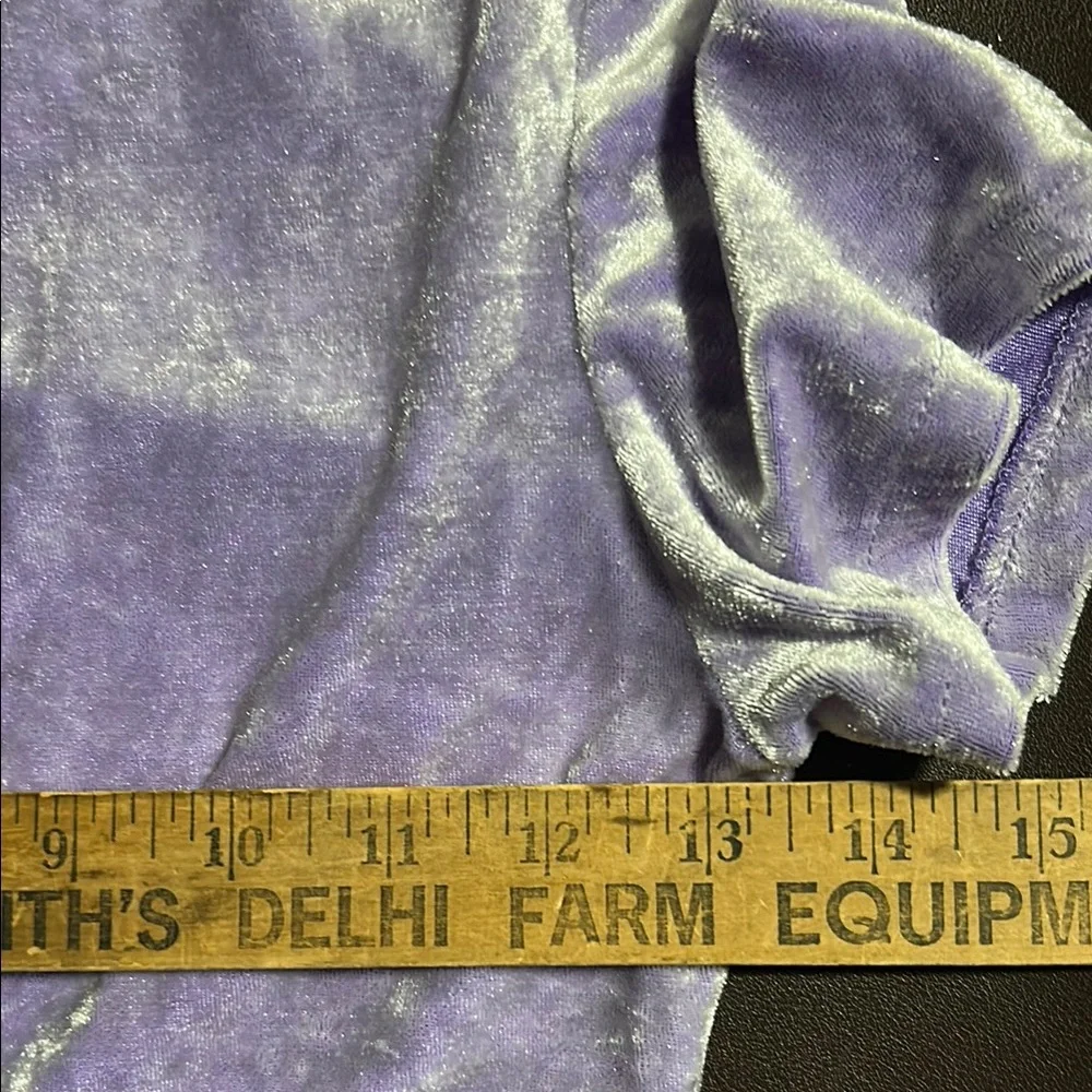 Y2K 90’s Le Chateau Purple Velvet Velour Women's Top - Picture 6 of 9